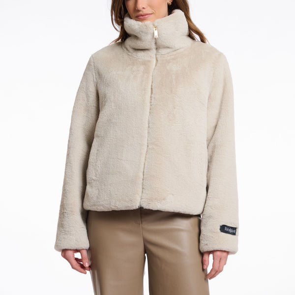 RINO & PELLE Sallie Faux Fur Jacket in Birch