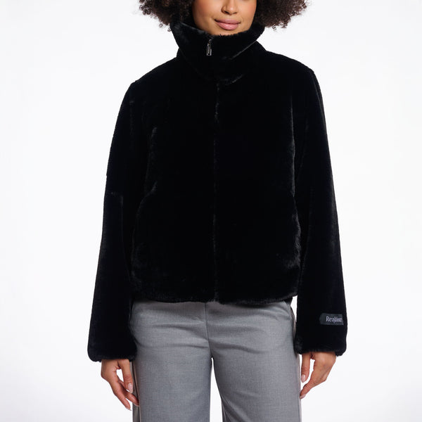 RINO & PELLE Sallie Faux Fur Jacket in Black