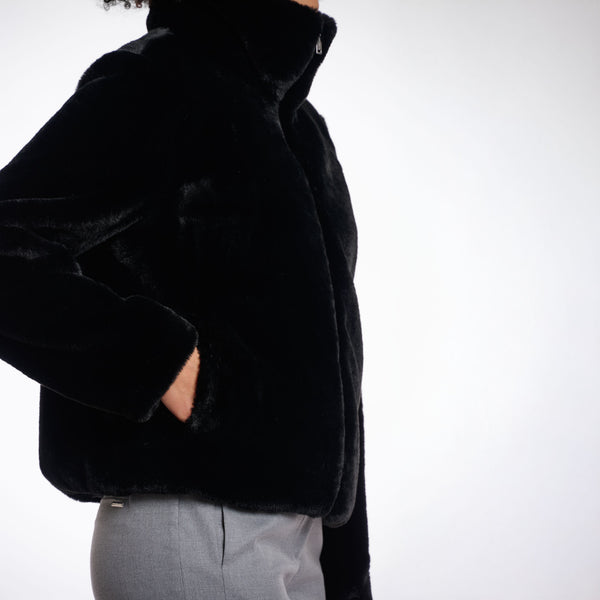 RINO & PELLE Sallie Faux Fur Jacket in Black