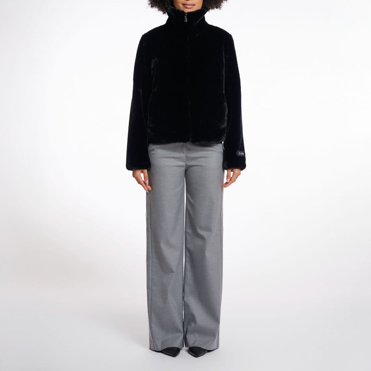 RINO & PELLE Sallie Faux Fur Jacket in Black