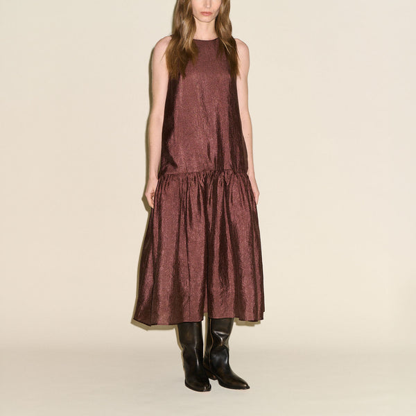 SAMDI Drew Drop Waist Dress in Chocolate