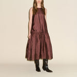 SAMDI Drew Drop Waist Dress in Chocolate