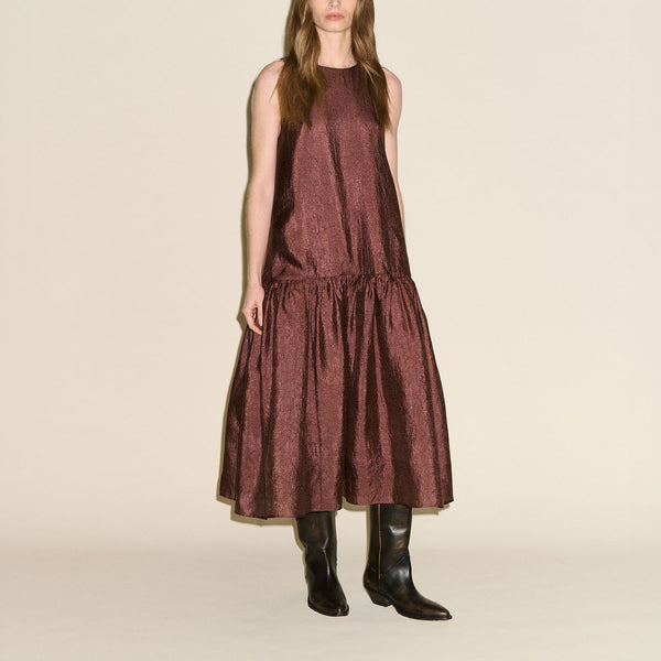 SAMDI Drew Drop Waist Dress in Chocolate