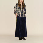 SAMDI Beatrice Ruffle Blouse in Check
