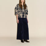 SAMDI Beatrice Ruffle Blouse in Check