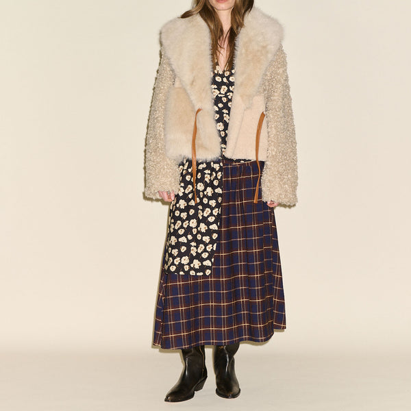 SAMDI Josephine Faux Fur Jacket in Oat