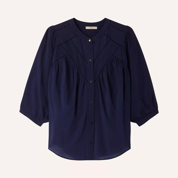 SESSUN Savi Puff Blouse in Indigo