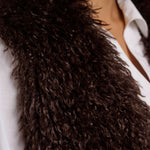 RINO & PELLE Sensy Hairy Gilet in Coffee Roast