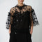 STELLA NOVA Sequins Sheer Mesh Blouse with Camisole in Black