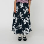 STELLA NOVA Sequins Mesh Midi Skirt in White/Blue