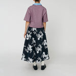 STELLA NOVA Sequins Mesh Midi Skirt in White/Blue