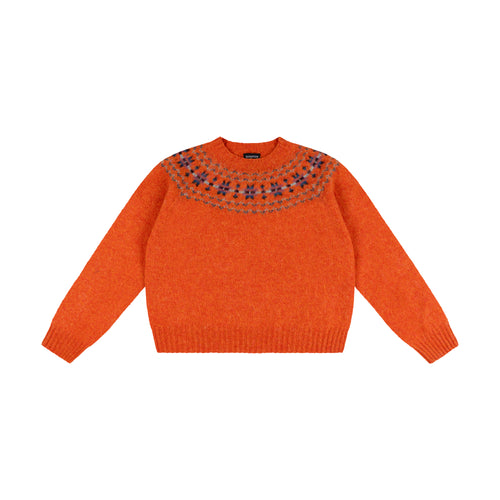 QUINTON & CHADWICK Shaggy Fairisle Jumper in Satsuma