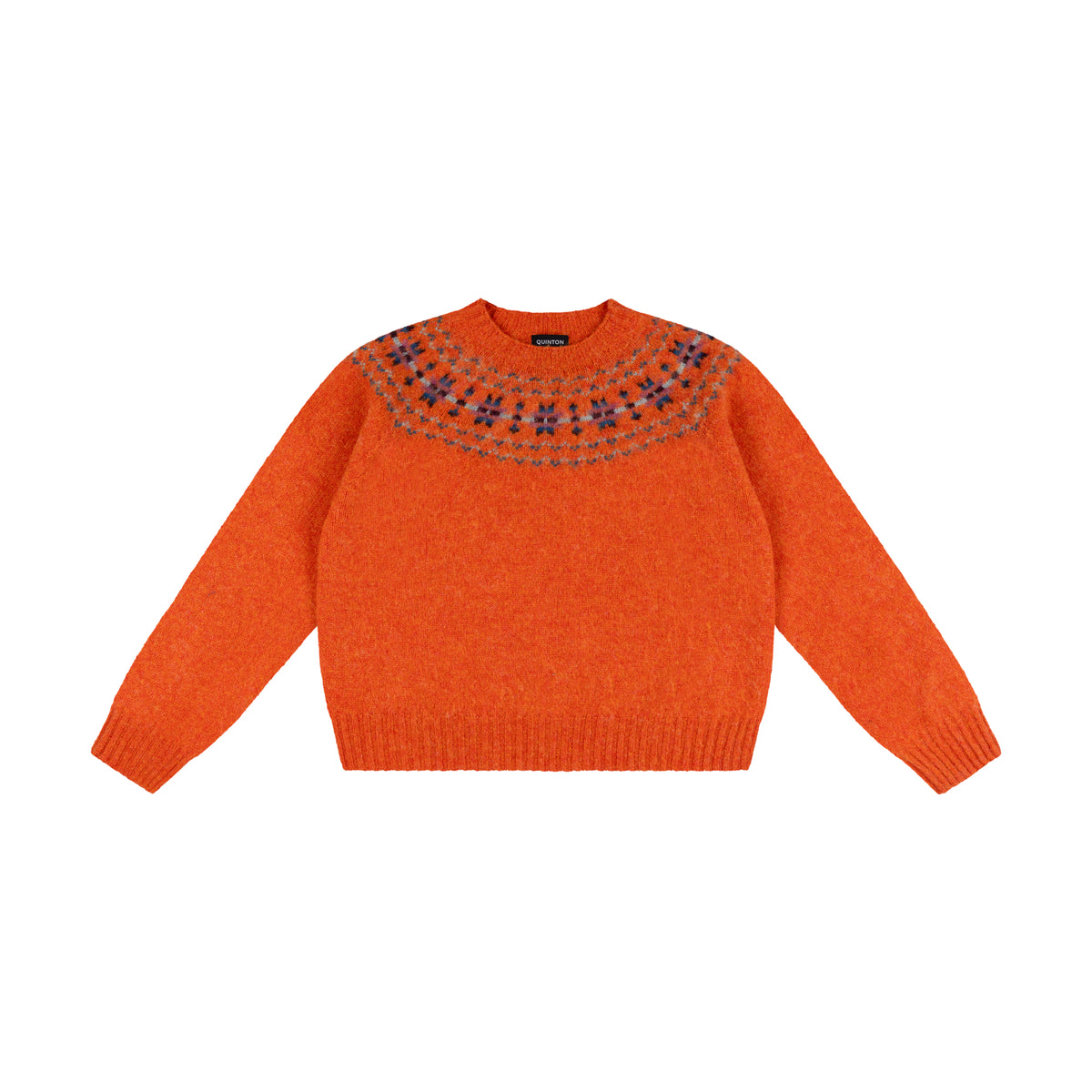 QUINTON & CHADWICK Shaggy Fairisle Jumper in Satsuma