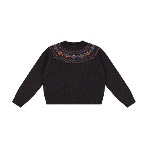 QUINTON & CHADWICK Shaggy Fairisle Jumper in Volcano