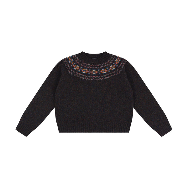 QUINTON & CHADWICK Shaggy Fairisle Jumper in Volcano