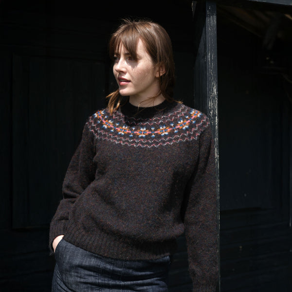 QUINTON & CHADWICK Shaggy Fairisle Jumper in Volcano