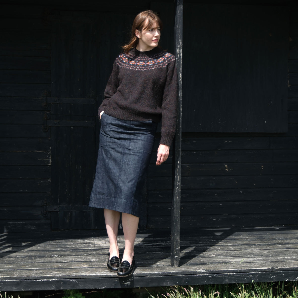 QUINTON & CHADWICK Shaggy Fairisle Jumper in Volcano