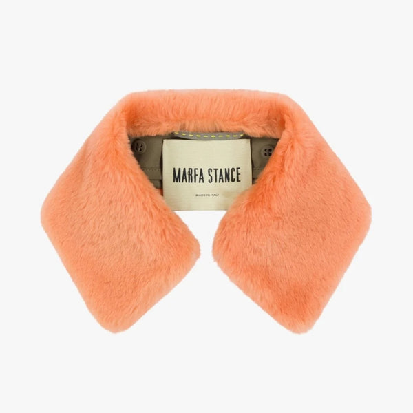 MARFA STANCE Shearling Collar in Bright Orange