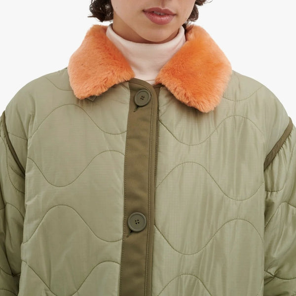 MARFA STANCE Shearling Collar in Bright Orange