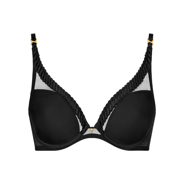 AUBADE Sheer Emotion Underwired Triangle Bra in Black