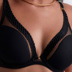 AUBADE Sheer Emotion Underwired Triangle Bra in Black