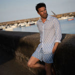 PINK HOUSE MUSTIQUE Shelltop Swim Shorts in Blue