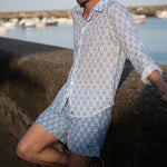 PINK HOUSE MUSTIQUE Shelltop Swim Shorts in Blue