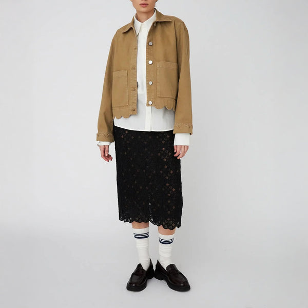 STELLA NOVA Brushed Workwear Shirt in Dark Sand