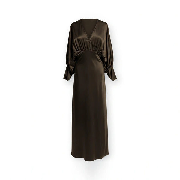 SILK95FIVE Rocco Eve Luxe Dress in Cafe