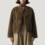 ORFEO Sissi Faux Fur Jacket in Chocolate