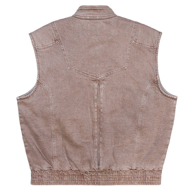 SEVENTY & MOCHI Sleeveless Oversized Juno Jacket in Washed Mocha