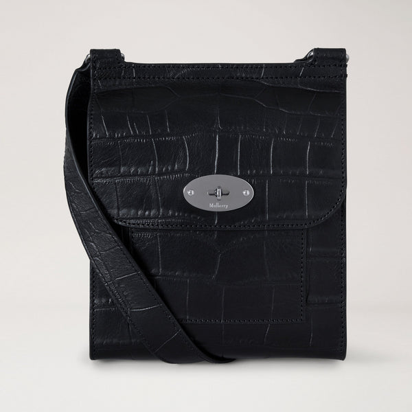 MULBERRY Small Antony NVT Croc Handbag in Black