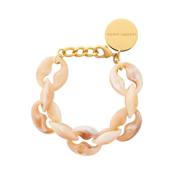 VANESSA BARONI Small Turtle Bracelet in Creme Brulee Marble
