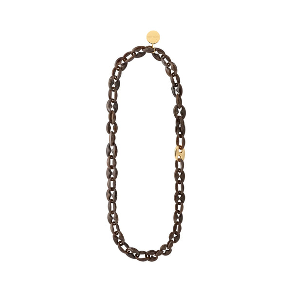 VANESSA BARONI Small Turtle Necklace in Dark Brown Marble