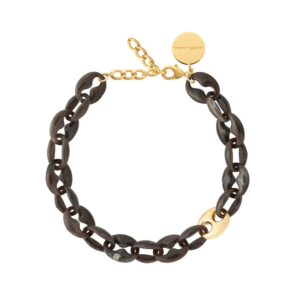 VANESSA BARONI Small Turtle Necklace in Dark Brown Marble