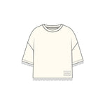 SMITH & SOUL Boxy Lace Hem T Shirt in Off White