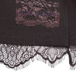 SMITH & SOUL Boxy Lace Hem T Shirt in Off White