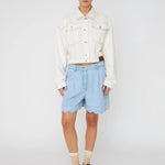 STELLA NOVA Soft Denim Shorts in Light Blue