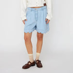 STELLA NOVA Soft Denim Shorts in Light Blue