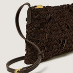 NAGHEDI Soho Crossbody Nest Weave Bag in Chocolate