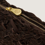 NAGHEDI Soho Crossbody Nest Weave Bag in Chocolate