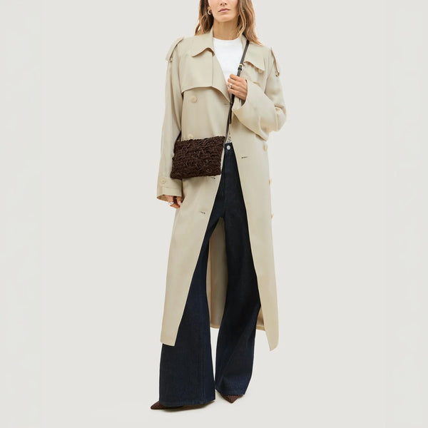 NAGHEDI Soho Crossbody Nest Weave Bag in Chocolate