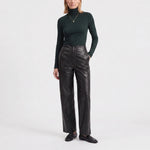 ARTLOVE Eliza Fitted Turtleneck Long Sleeve T Shirt in Black