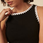 NOBODYS CHILD Crochet Trim Racer Vest in Black