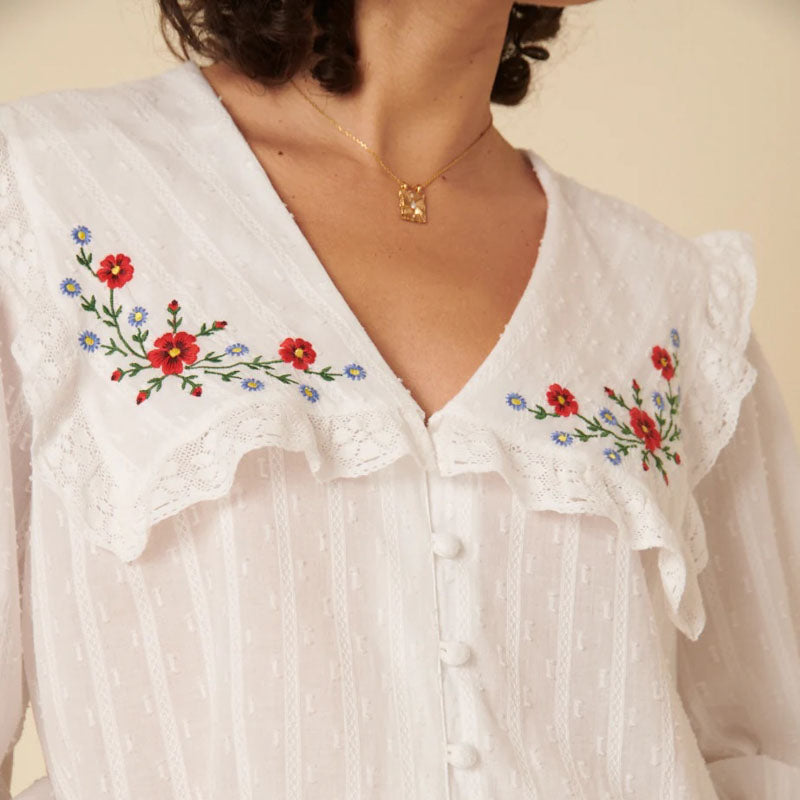 NOBODYS CHILD Eloise Blouse in White