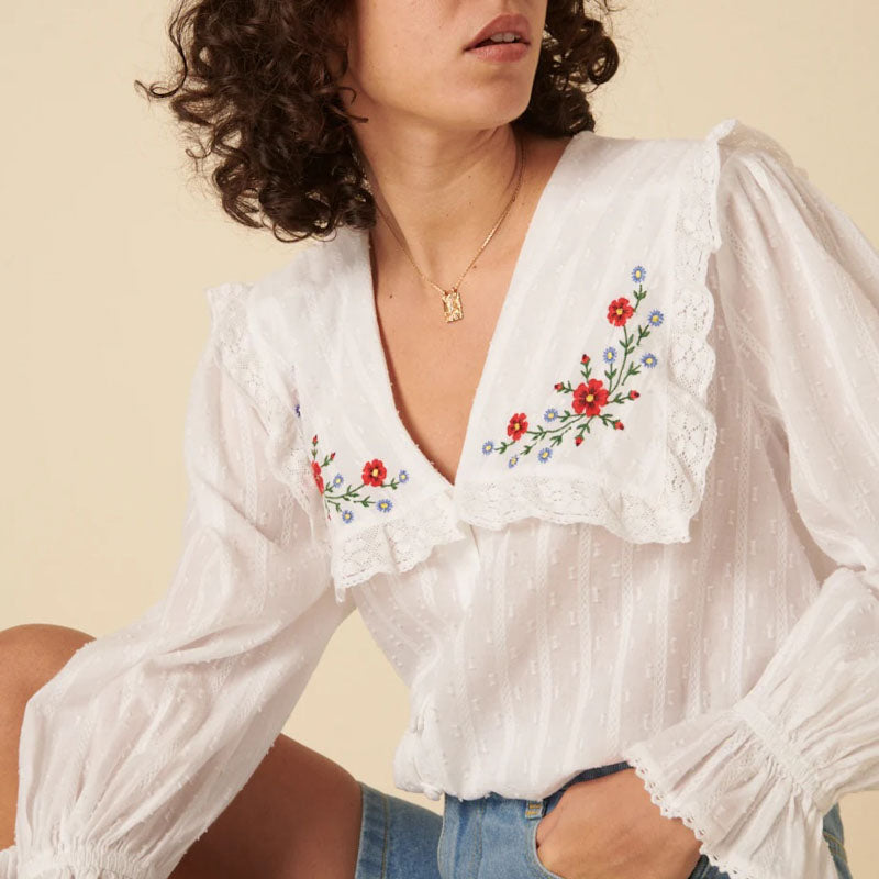 NOBODYS CHILD Eloise Blouse in White