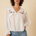 NOBODYS CHILD Eloise Blouse in White