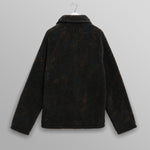 WAX LONDON Tate Paisley Jacquard Fleece Jacket in Black and Brown