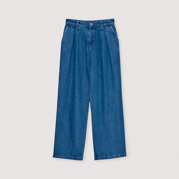 THE NEW SOCIETY TNS Tencel Trousers in Mid Denim