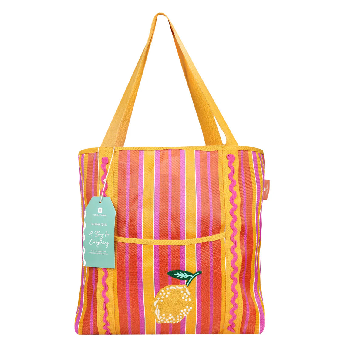 TALKING TABLES Lemon Tote Bag in Pink/Yellow